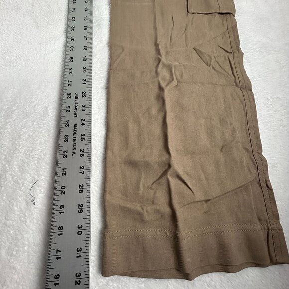 Cabi Womens 100% Silk Straight-Leg Cargo Pants Size 12 Toasted Almond #519 New - Picture 9 of 9